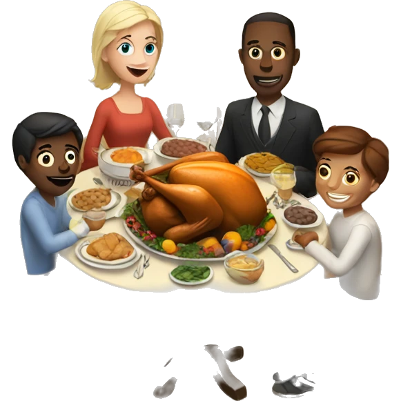 White family Thanksgiving dinner  emoji