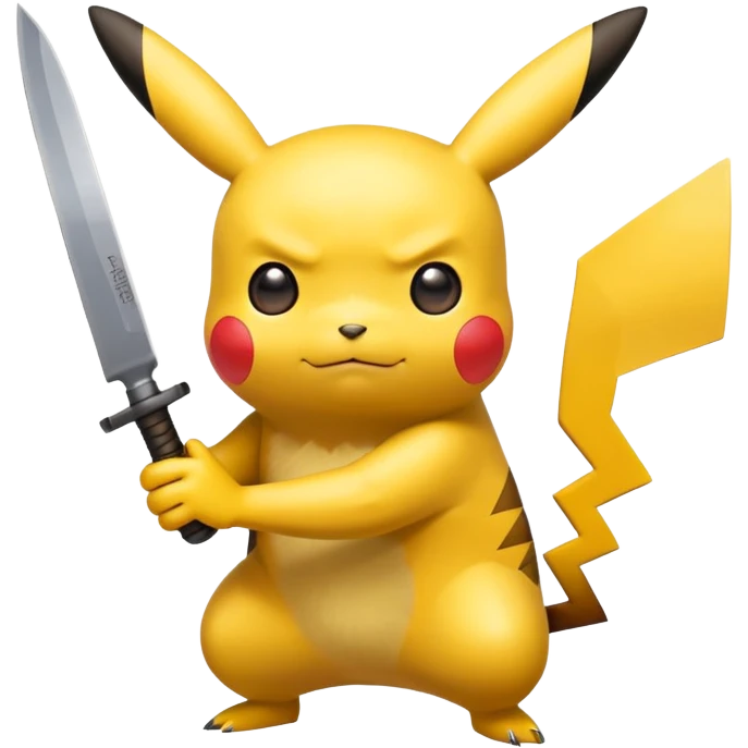 Pikachu holding a knife  emoji