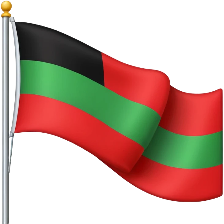 A flag with red on the top black in the middle and green on the bottom emoji