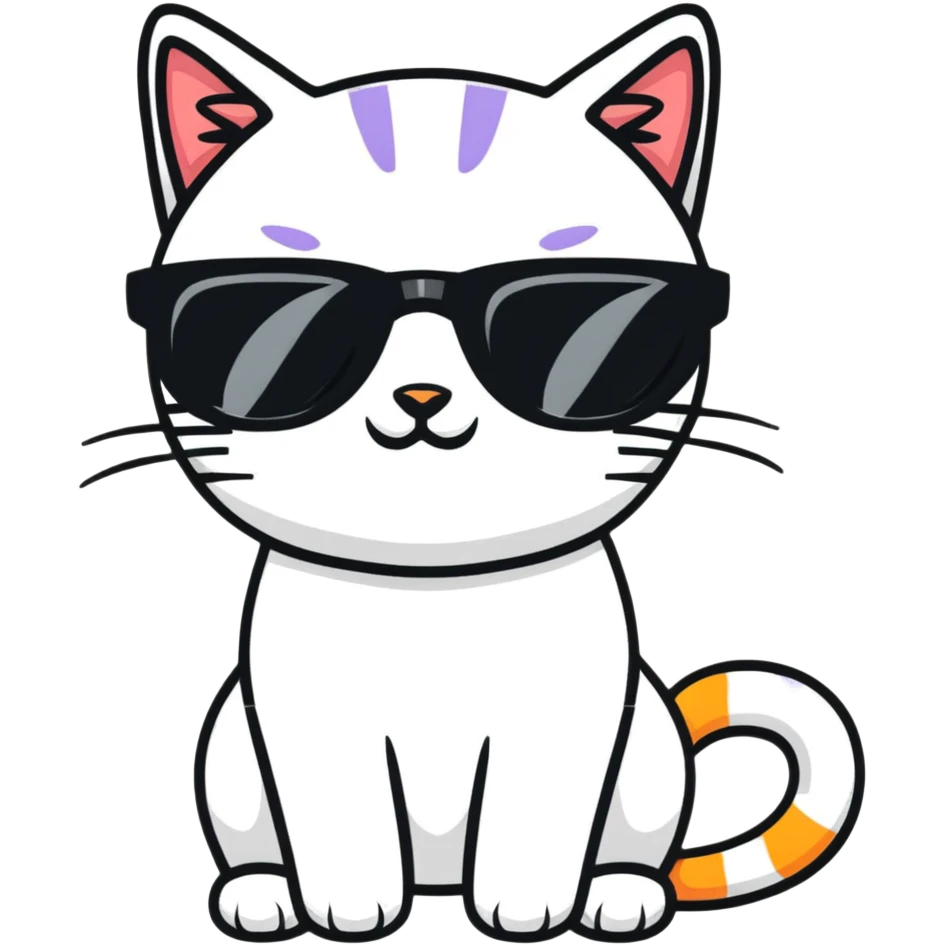 Cat with sunglasses emoji