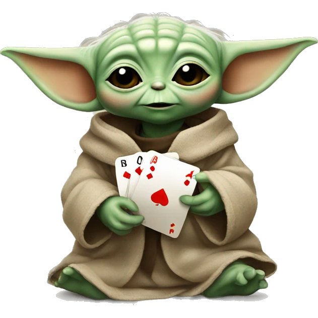 Baby yoda playing cards emoji