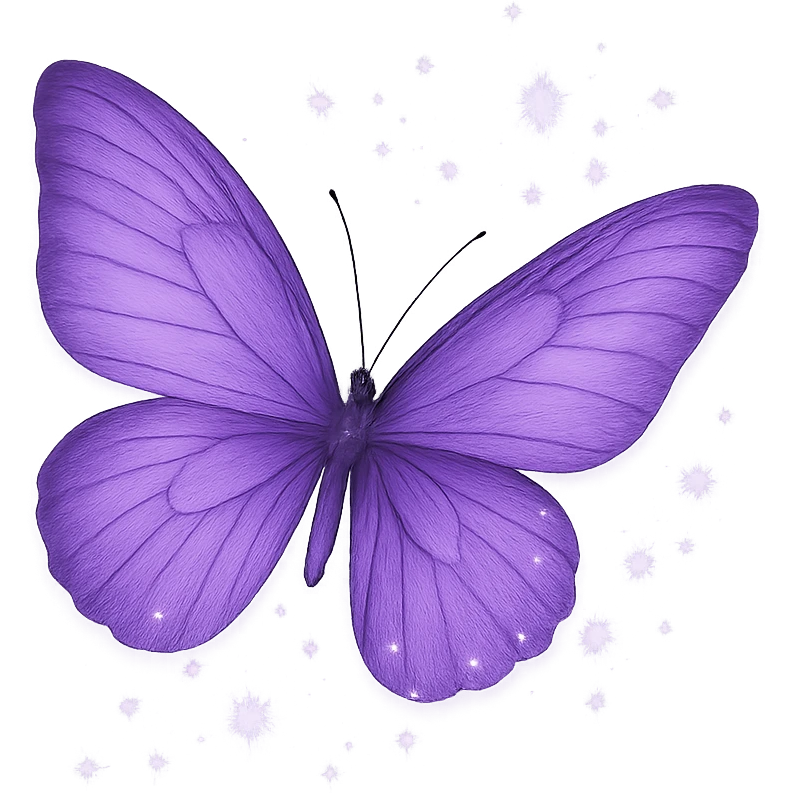 purple butterfly with sparkles emoji
