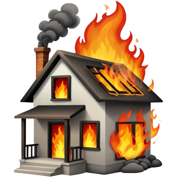 house on fire emoji