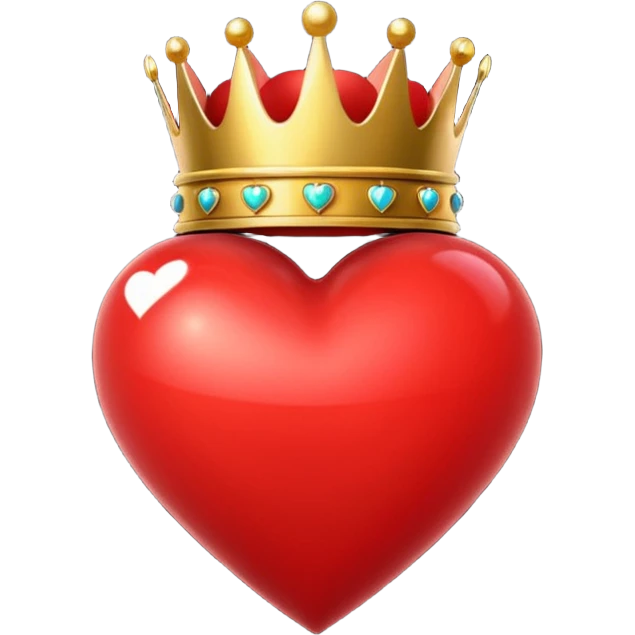 Corazon rojo con corona emoji