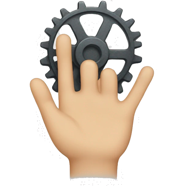 a hand with a gear emoji