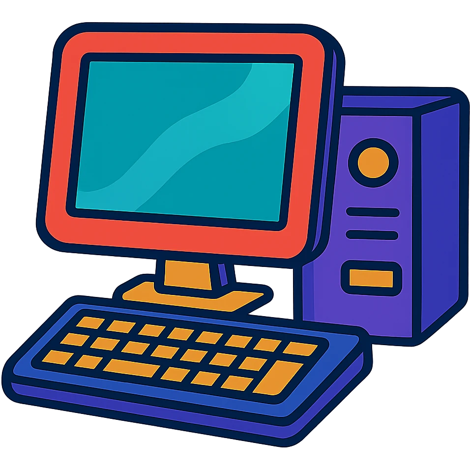 ordinateur, vibrant cartoon style emoji