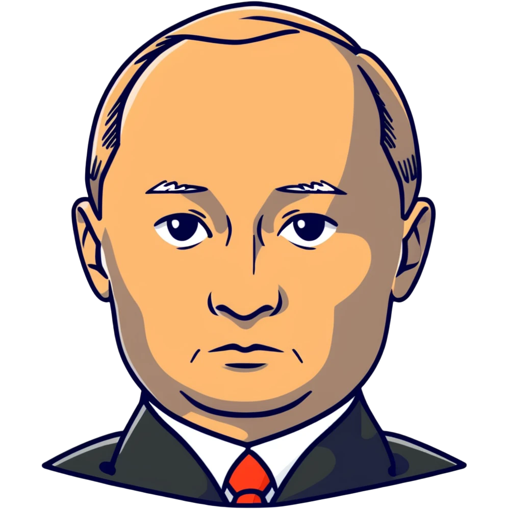 Vladimir Putin, Russian president, with serious face emoji