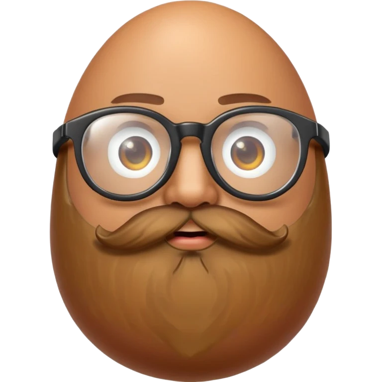 An egg with glasses and beard  emoji