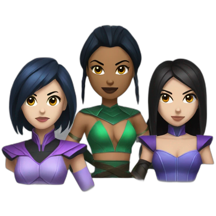 Kitana, Mileena, Jade emoji