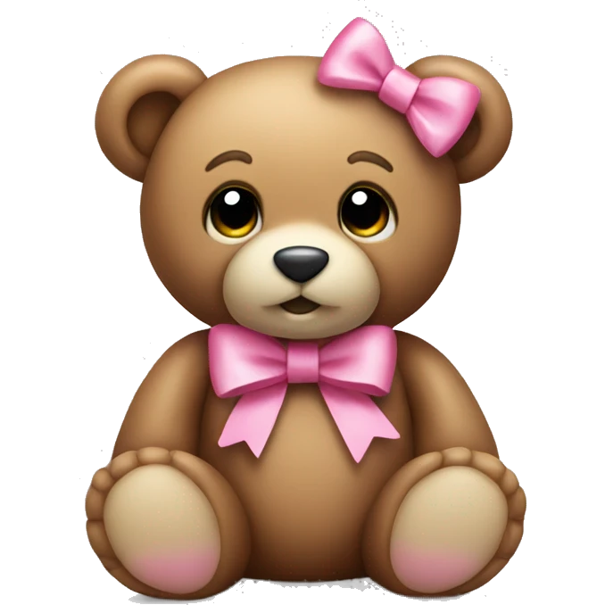 Teddy bear with a Pink bow emoji