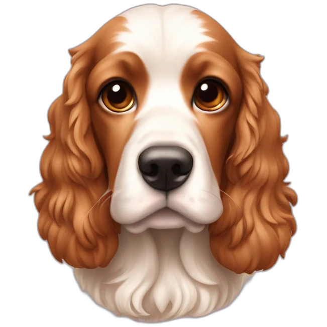cocker roux avec des coeurs emoji