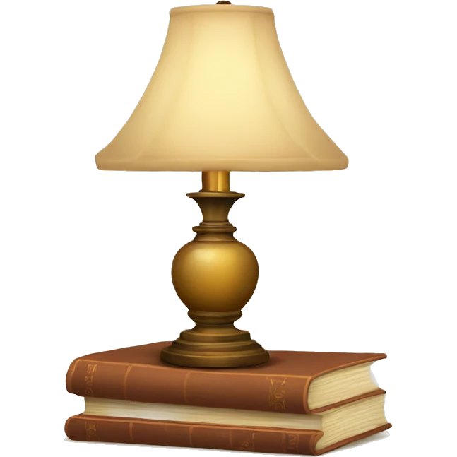 vintage lamp with open book emoji
