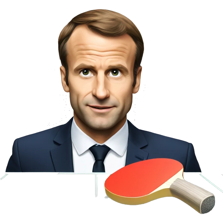 Macron qui fait un ping pong  emoji
