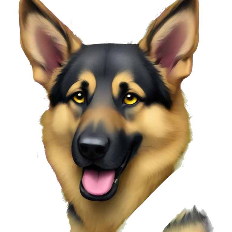 .Zombie_ Vaporwave black holographic oilslick zombie yellow German shepherd dog yellow caution tape graffiti stripes emoji