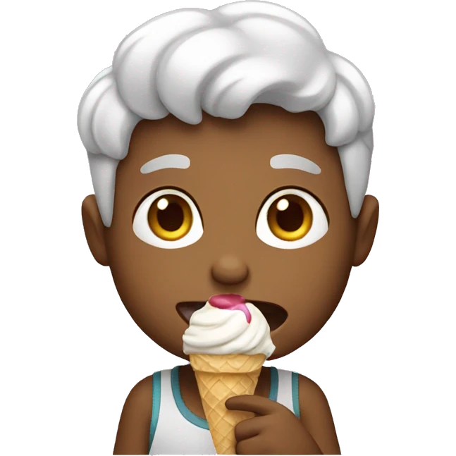 Boy eating ice cream  emoji