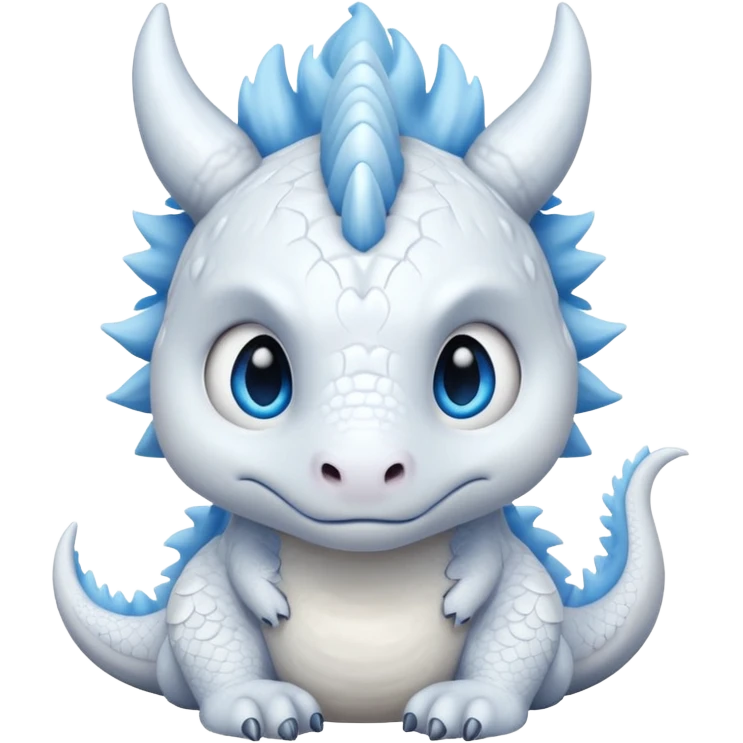 sad white cute dragon emoji