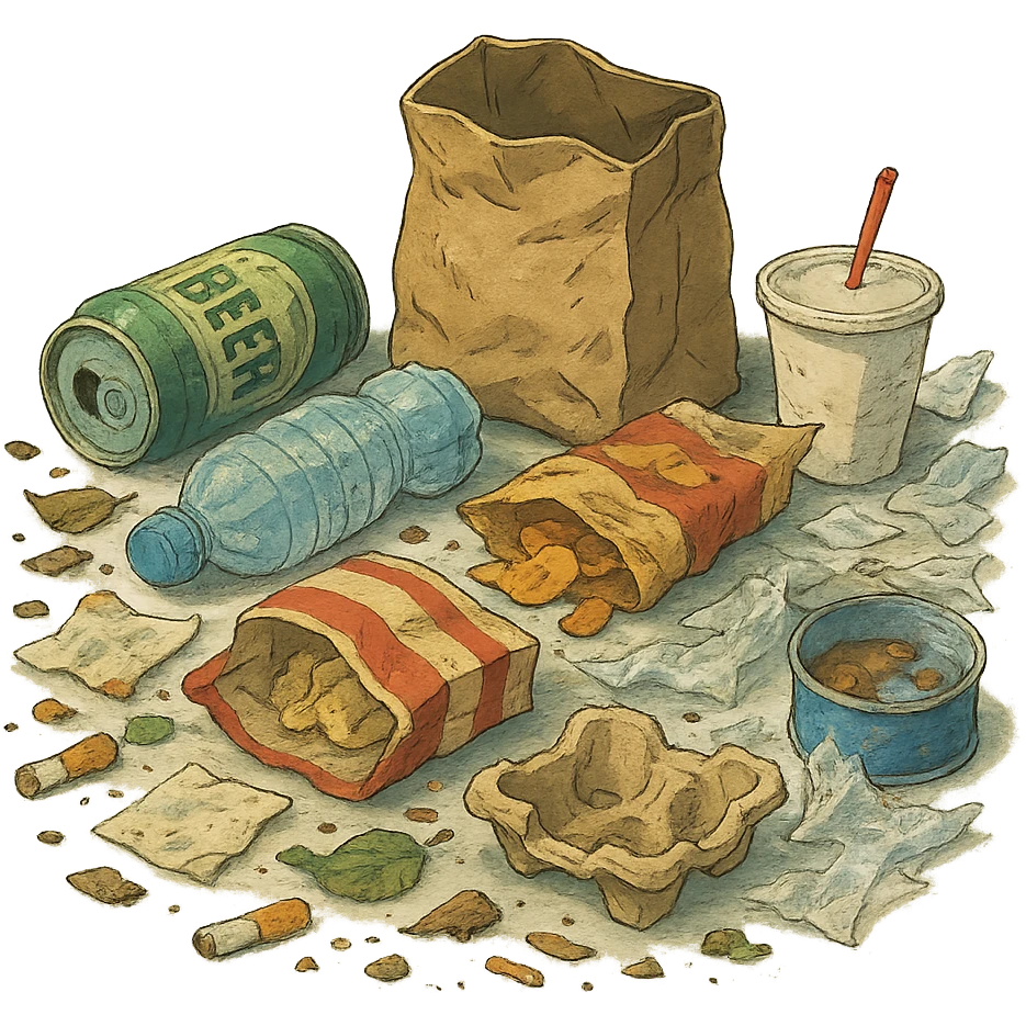 trash on the floor, ghibli style emoji