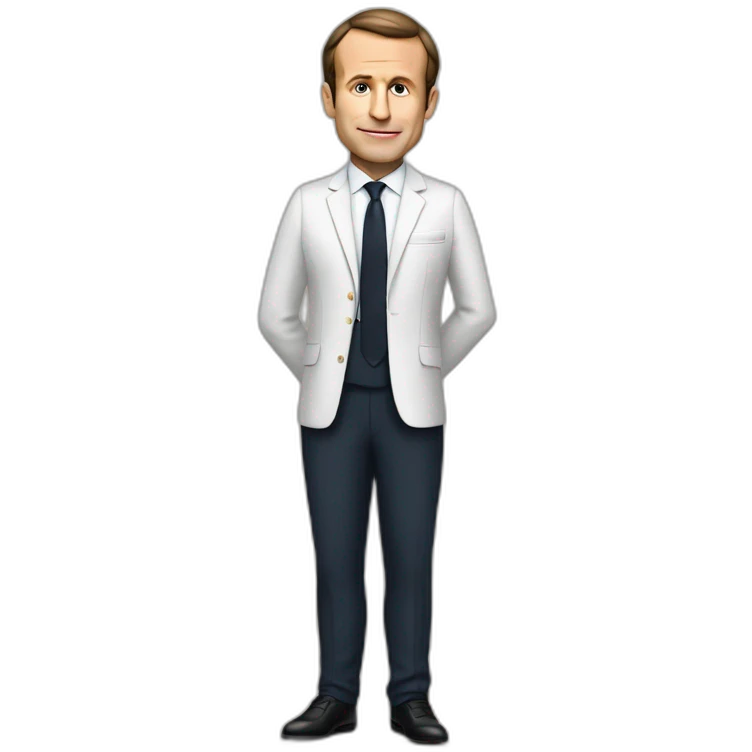 macron avec un haut de forme emoji