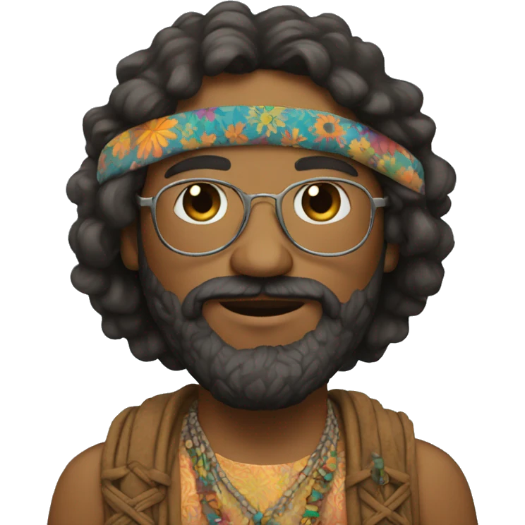 Friday dressed like a hippie emoji