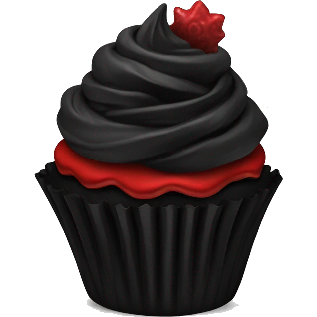 Gothic Red cupcake black icing emoji