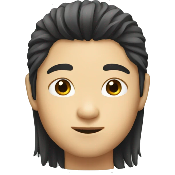 long hair asian boy  emoji