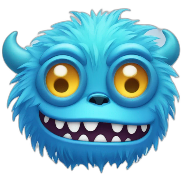 blue lazy cute monster emoji