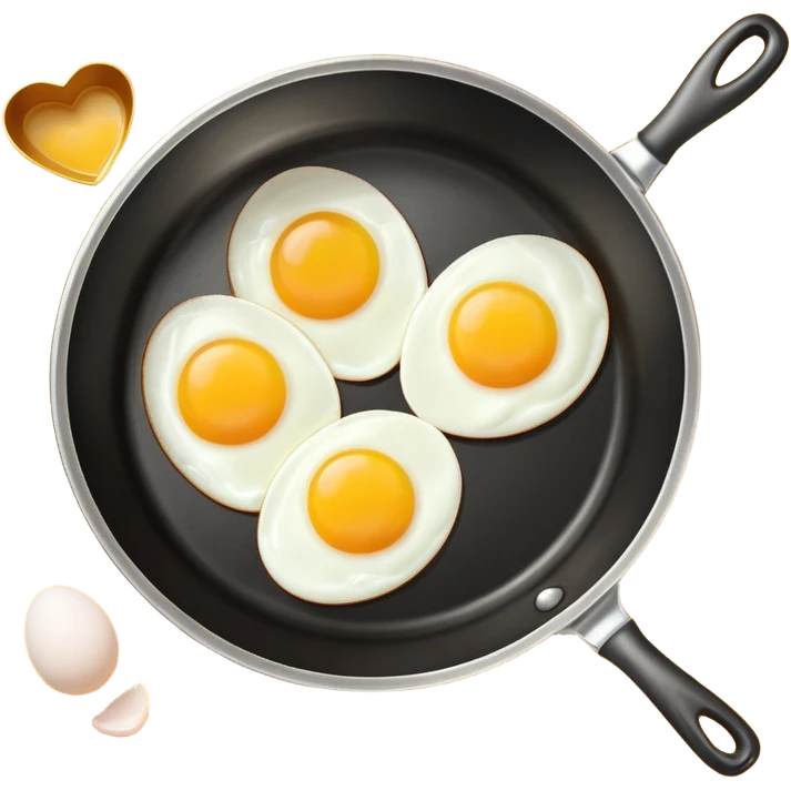 cooking pan with double heart-shaped eggs emoji