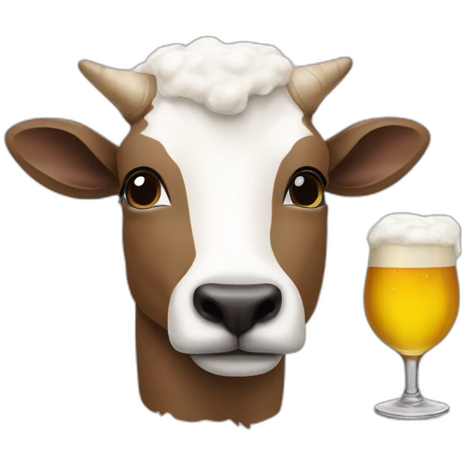 Chèvre qui boit une bière emoji