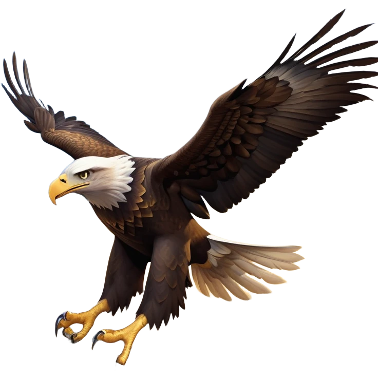 cinematic-eagle-realistic-full-body-soaring-emoji,-massive-wings-spread-wide-against-the-open-sky,-sharp-beak-curved-and-powerful,-piercing-golden-eyes-scanning-the-land-below,-strong-feathered-legs-tucked-tight,-dark-brown-feathers-contrasting-against-the-clouds,-simplified-yet-realistic-focused-features,-highly-detailed,-glowing-with-a-regal-majestic-glow emoji