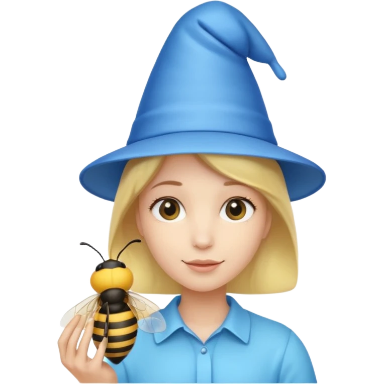 party blue hat bee emoji