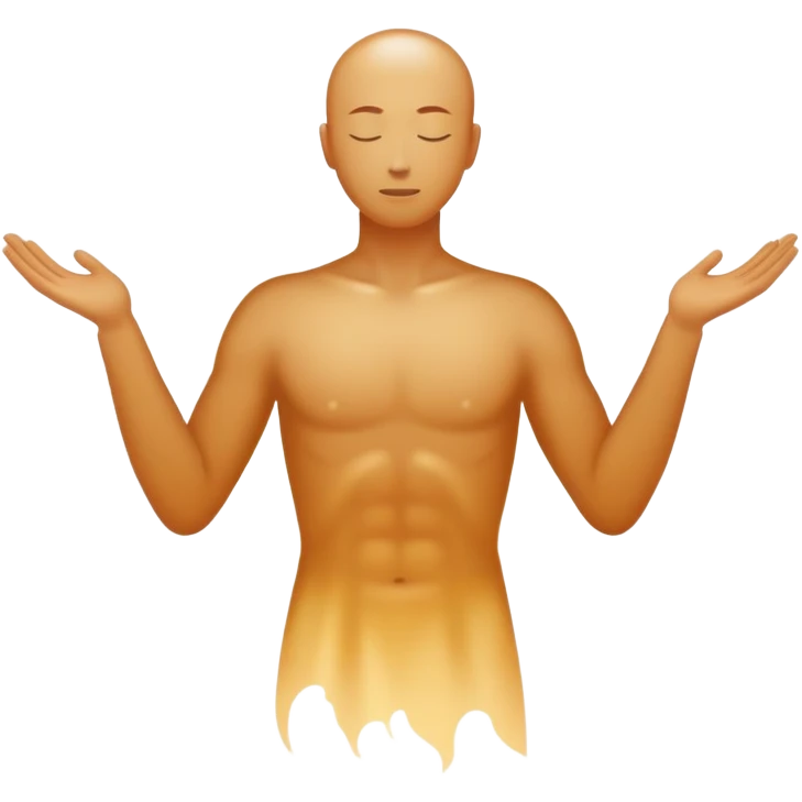 Human silhouette dissolving into light, soul transcending, spiritual enlightenment emoji