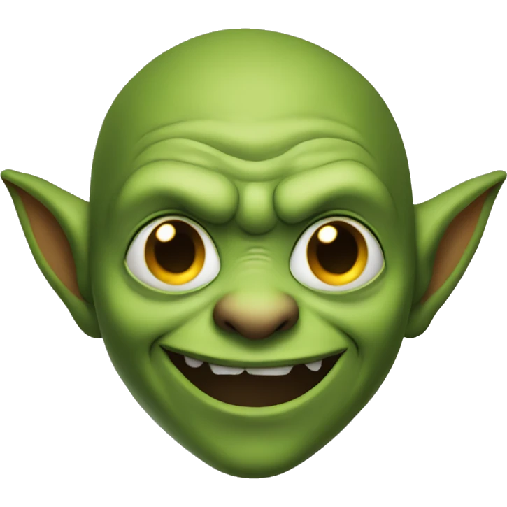 Goblin head wearing a cape emoji