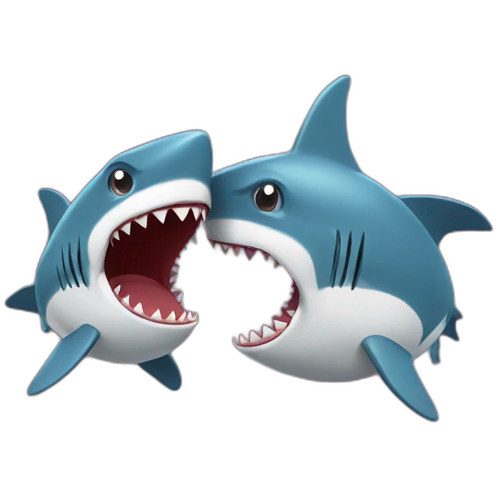 Shark wrestling emoji