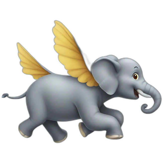 Flying elephant emoji