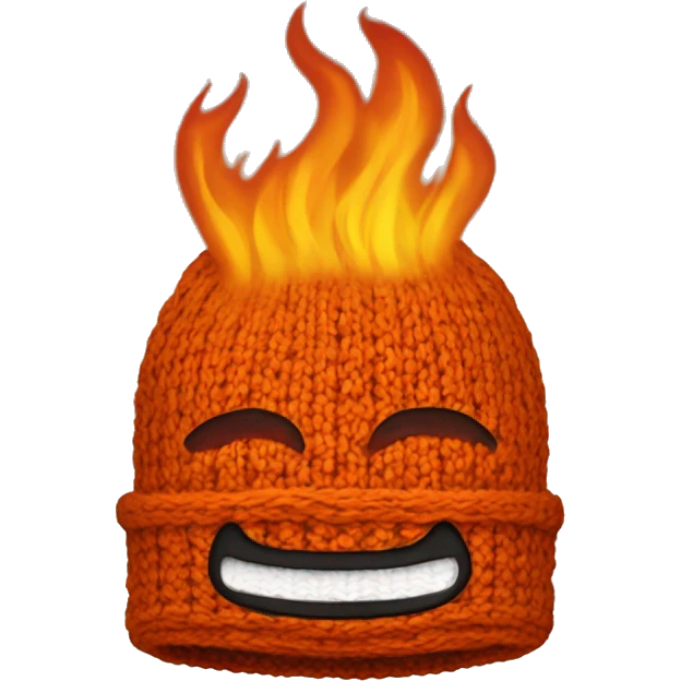 burning knitted hat emoji