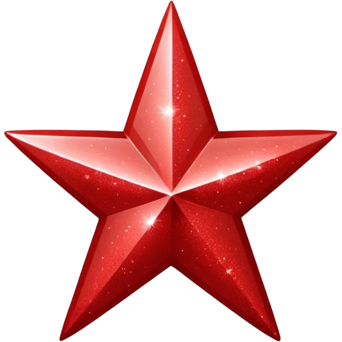 red glitter star  emoji