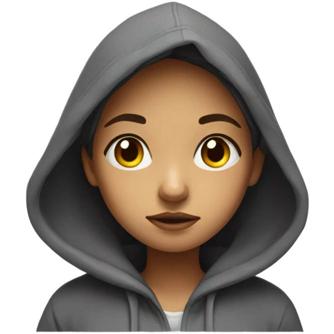 Girl in hoodie alone  emoji