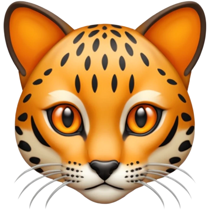 Draw an emoji of the face of an ocelot. Make it schematic. emoji
