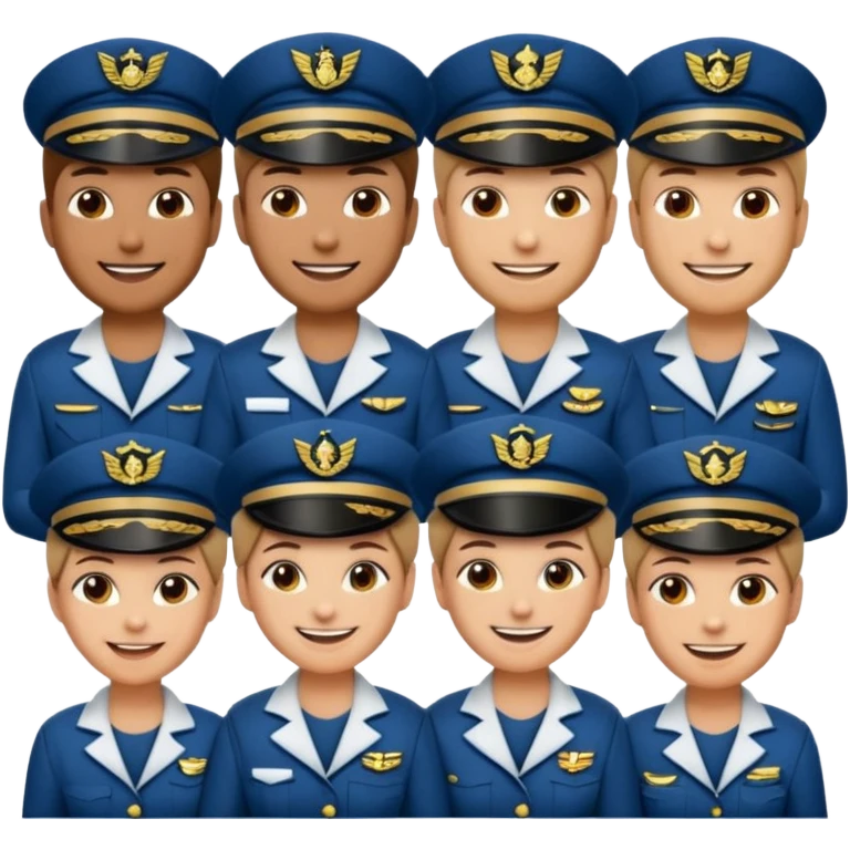 emoji style ship crew where everyone is a capitan emoji