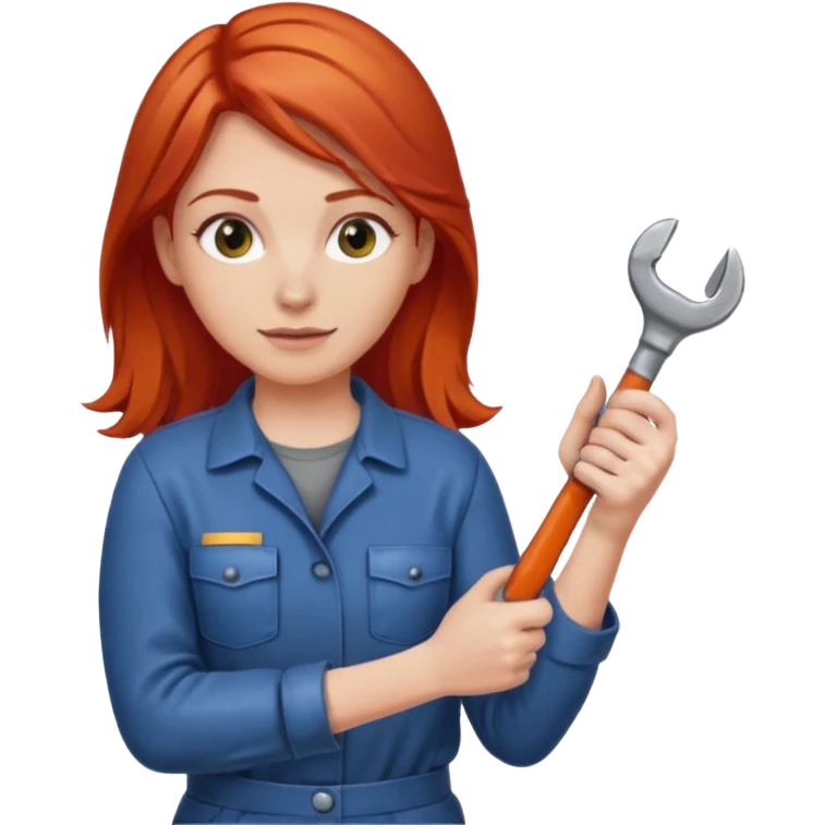 car mechanic, red haired woman emoji