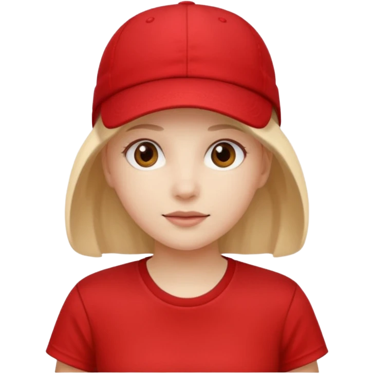 red tennis hat and red tshirt girl emoji