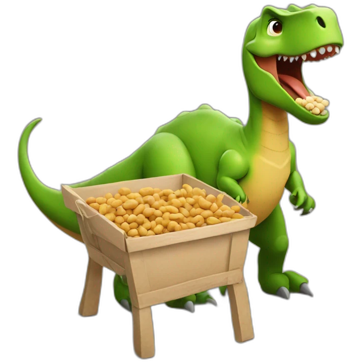 Dinosaur selling peanuts emoji