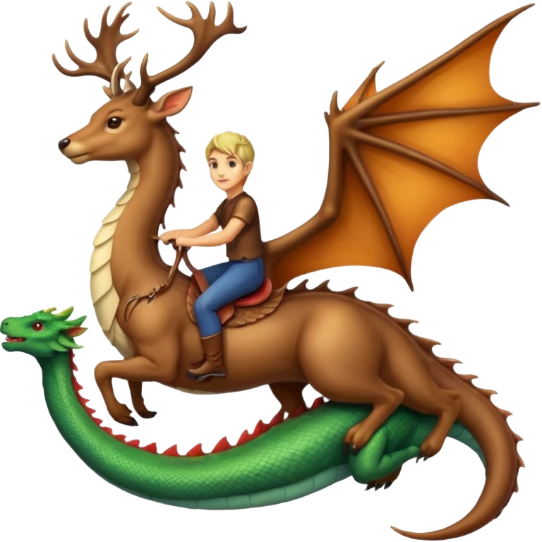 Deer on a dragon emoji