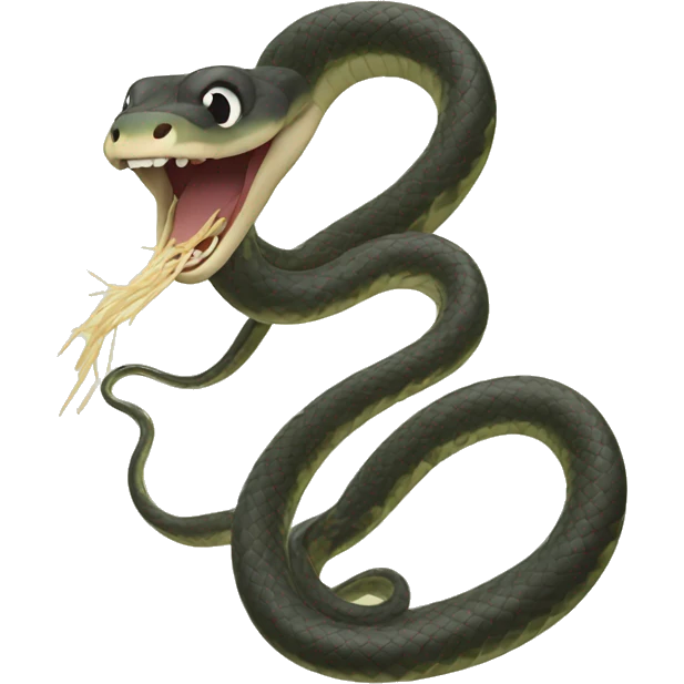 snake as a noodle emoji