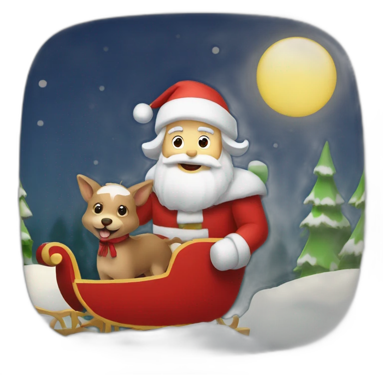 Père Noël sur traineau emoji