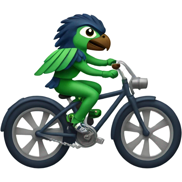 Seahawk riding a bike emoji