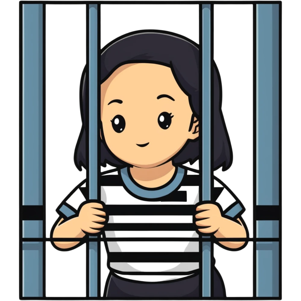 girl behind prison bars emoji