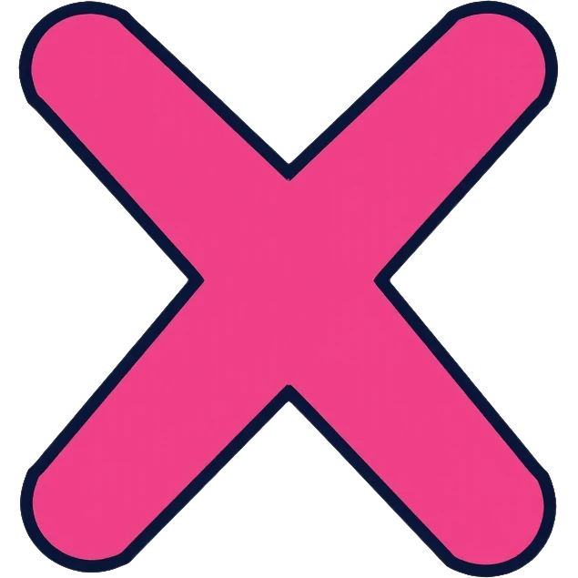 hot pink X mark, wrong symbol emoji