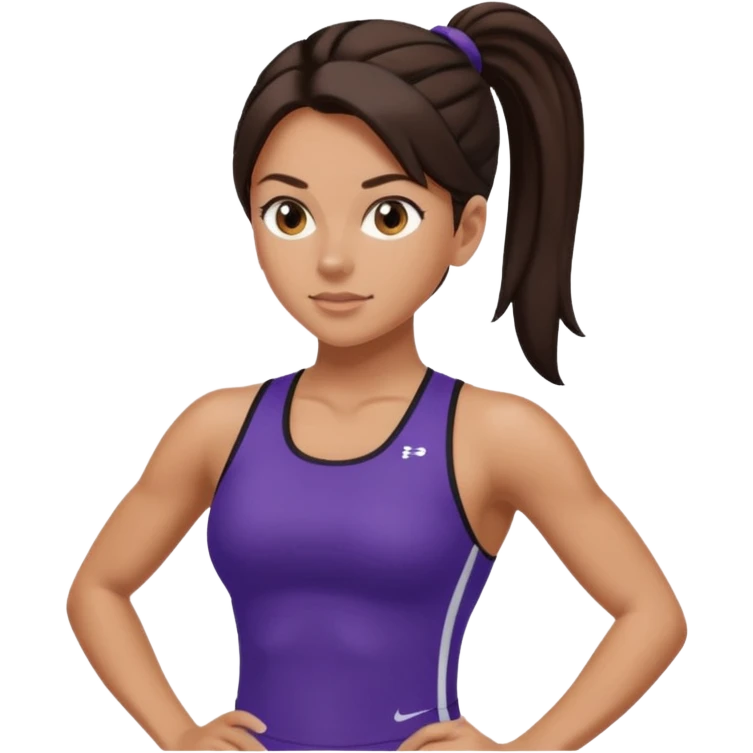 Sporty Spice with dark brown hair ponytail  emoji