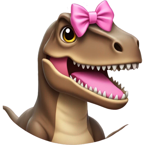 trex wearing a pink bow  emoji